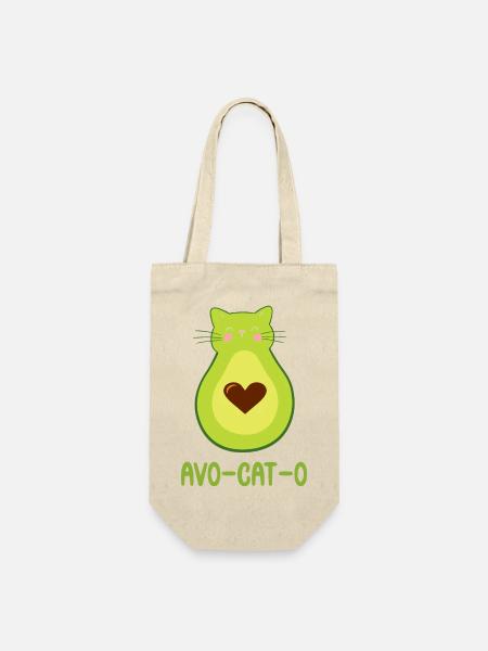 Eine lustige Avocato Katze Avocado Katzen - Geschenkbeutel für Flaschen - Natur