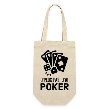 Je peux pas j ai poker joueur de cartes - Sac à bouteille - nature - Devant