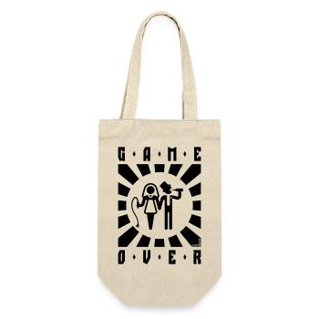 Game Over (Peitsche / Bier / JGA / Strahlen / B) - Geschenkbeutel für Flaschen - Natur - Vorne