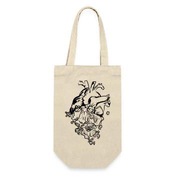 Herz aus Stein - Geschenkbeutel für Flaschen - Natur - Vorne