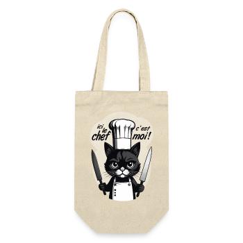 ici le chef c'est moi ! humour chat chef cuisine - Sac à bouteille - nature - Devant