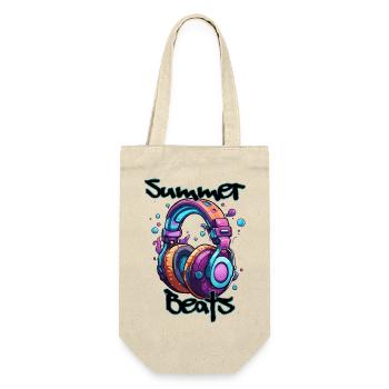 Kopfhörer / Audio / Musik / Klang / cool - Geschenkbeutel für Flaschen - Natur - Vorne