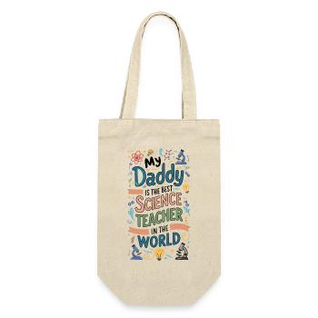 Mein Papa ist der beste Naturwissenschaftslehrer - Geschenkbeutel für Flaschen - Natur - Vorne
