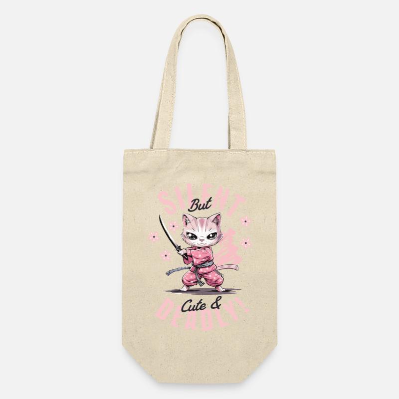 Silent Ninja Kitty - Mignon et mortel - Sac à bouteille - nature