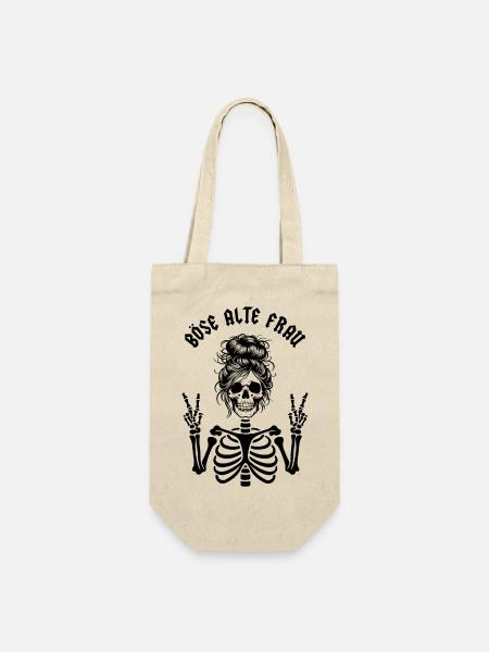 Böse alte Frau - Geschenkbeutel für Flaschen - Natur