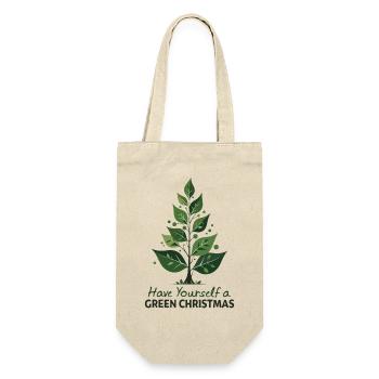 Eco Friendly Green Christmas Tree - Gift Bag for Bottles - nature - Front