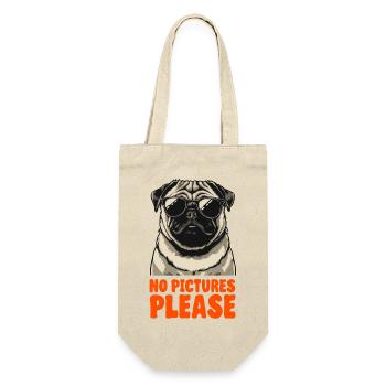 Pug with Sunglasses - No Pictures Please - Privacy - Geschenkbeutel für Flaschen - Natur - Vorne