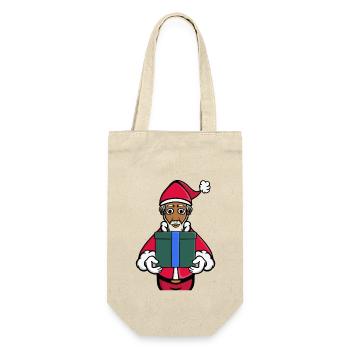 Ein Geschenk vom Weihnachtsmann - Geschenkbeutel für Flaschen - Natur - Vorne
