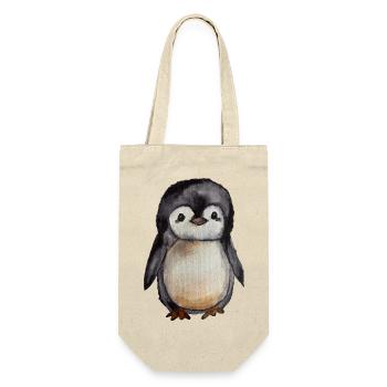 Petit pingouin aquarelle mignon peint à la main - Sac à bouteille - nature - Devant