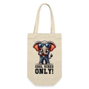 Elefant Comic cool - Geschenkbeutel für Flaschen - Natur - Vorne