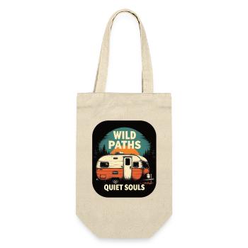 Camping live - Wild Paths Quiet Souls Camper Art - Geschenkbeutel für Flaschen - Natur - Vorne