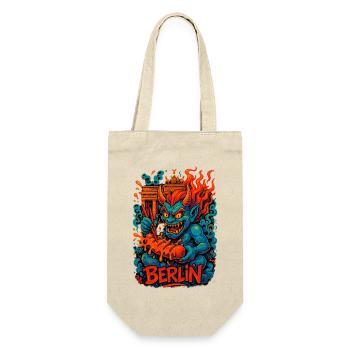 Berlin Dämon Feuergrafik - Geschenkbeutel für Flaschen - Natur - Vorne