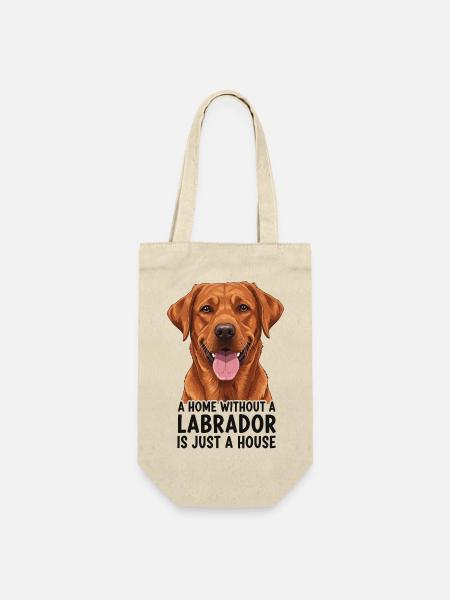 Labrador Spruch auf lustigem Haustierdesign - Geschenkbeutel für Flaschen - Natur
