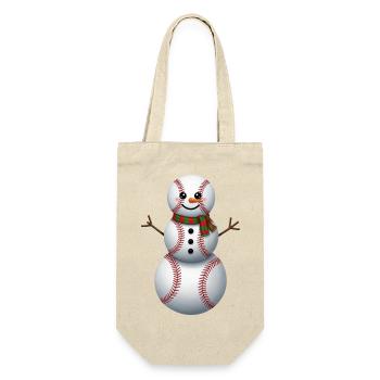 Cartoon Baseball Snowman - Gift Bag for Bottles - nature - Front