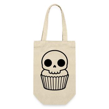 Spooky Cupcake | Halloween Skull - Gift Bag for Bottles - nature - Front