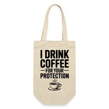 Je bois du café pour votre protection - Sac à bouteille - nature - Devant