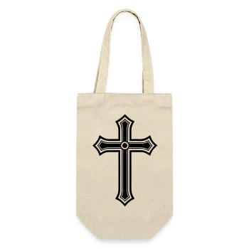 Cross Christian Symbol - Gift Bag for Bottles - nature - Front