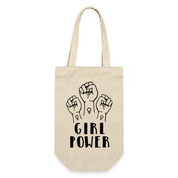 Girl Power - Geschenkbeutel für Flaschen - Natur - Vorne