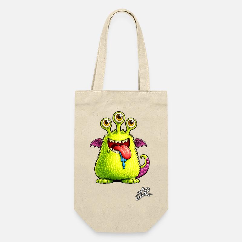 Monstre vert à trois yeux - Sac à bouteille - nature