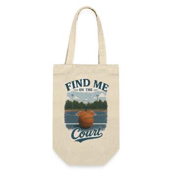 Find Me on the Court Retro Basketball - Geschenkbeutel für Flaschen - Natur - Vorne