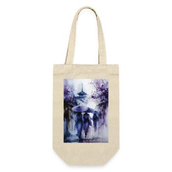 Blue Umbrellas in Purple Rain - Gift Bag for Bottles - nature - Front