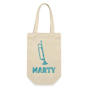 Marty als Trompeten - Geschenkbeutel für Flaschen - Natur - Vorne
