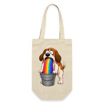 Regenbogen-Erbrechender Hunde-Eimer-Chaos - Geschenkbeutel für Flaschen - Natur - Vorne
