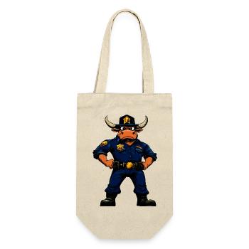 Stiere Polizei / Cop Stier - Geschenkbeutel für Flaschen - Natur - Vorne