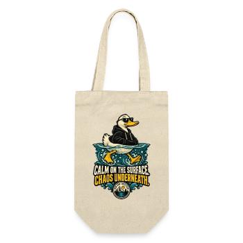 RobVibe Wildclub – Ruhige Oberflächenente - Geschenkbeutel für Flaschen - Natur - Vorne