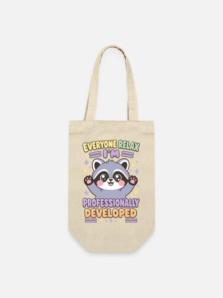 Niedlicher Chibi-Waschbär professionell entwickelt - Geschenkbeutel für Flaschen - Natur
