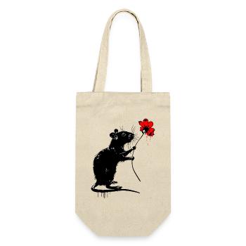 Rat with flower - Gift Bag for Bottles - nature - Front