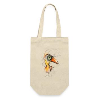 Cute Bird - Colorful Sketch Art Bird Drawing Shirt - Gift Bag for Bottles - nature - Front