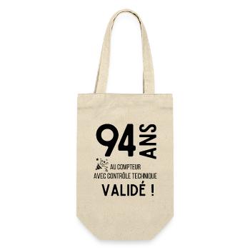 Anniversaire 94 ans humour adulte cadeau - Sac à bouteille - nature - Devant