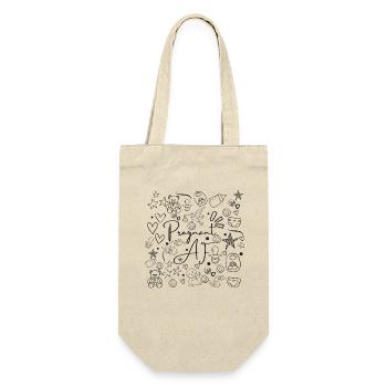 Pregnant AF – Funny Pregnancy Doodle Design - Gift Bag for Bottles - nature - Front