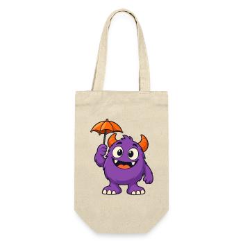 Süßes Halloween-Monster mit einem winzigen Regenschirm - Geschenkbeutel für Flaschen - Natur - Vorne