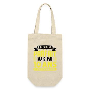 10 Anniversaire - Pas parfaite mais j'ai 10 ans - Sac à bouteille - nature - Devant