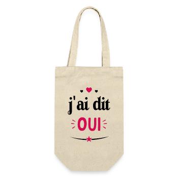 J'ai dit oui - Cadeau futur Mariés - Sac à bouteille - nature - Devant