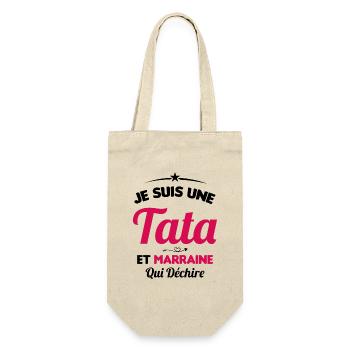 Je Suis Une Tata et Marraine Qui Déchire - Sac à bouteille - nature - Devant