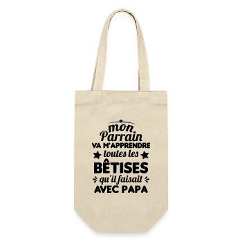 Mon Parrain Va M'apprendre Les Bêtises Humour - Sac à bouteille - nature - Devant