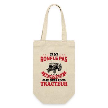 Je ne Ronfle pas je rêve que je suis un Tracteur - Sac à bouteille - nature - Devant