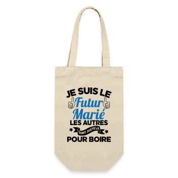 Cadeau de célibataire pour un futur marié - Sac à bouteille - nature - Devant