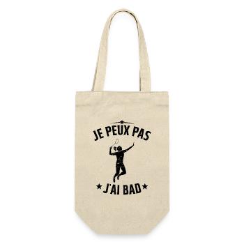 J'peux pas J'ai Bad Cadeau joueuse Femme Badminton - Sac à bouteille - nature - Devant
