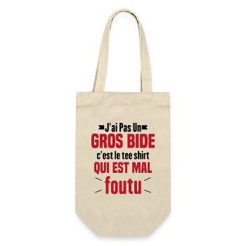 J'ai Pas Un Gros Bide Humour Cadeau - Sac à bouteille - nature - Devant