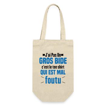 J'ai Pas Un Gros Bide Humour Cadeau - Sac à bouteille - nature - Devant