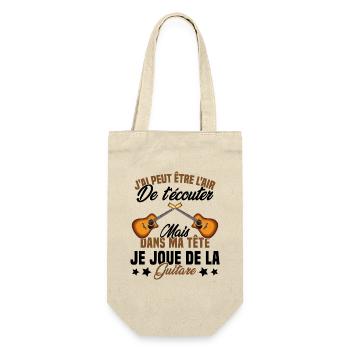 Je Joue De La Guitare Cadeau Humour Guitariste - Sac à bouteille - nature - Devant