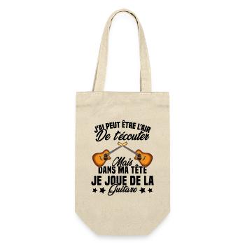 Je Joue De La Guitare Cadeau Humour Guitariste - Sac à bouteille - nature - Devant