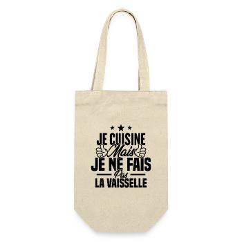 Je cuisine mais je ne fais pas la vaisselle humour - Sac à bouteille - nature - Devant