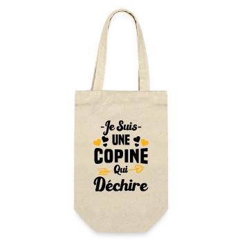 Je Suis Une Copine Qui Déchire Humour Cadeau - Sac à bouteille - nature - Devant