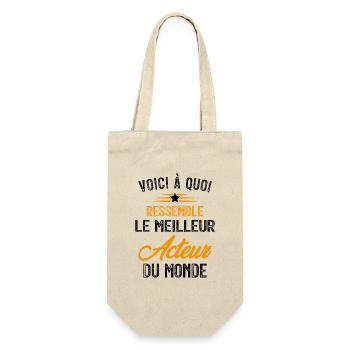 Voici à Quoi Ressemble le Meilleur Acteur Cadeau - Sac à bouteille - nature - Devant