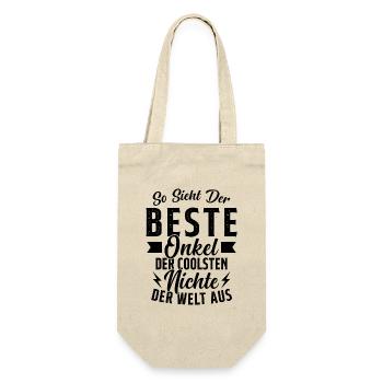 So sieht der beste Onkel der Welt aus - Geschenkbeutel für Flaschen - Natur - Vorne